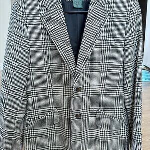 Ralph Lauren Black and White Plaid Blazer